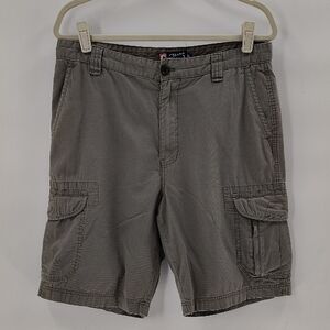 CHAPS Mens Cargo Shorts Size 34 Grayish Green 100% Cotton